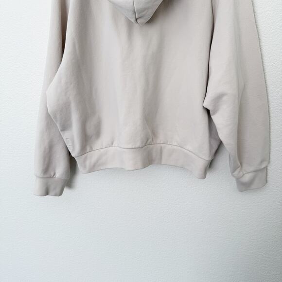 [Athleta] Bone Cream Forever Fleece 1/2 Zip Cropped Hoodie Long Sleeve Size XL - Picture 9 of 13